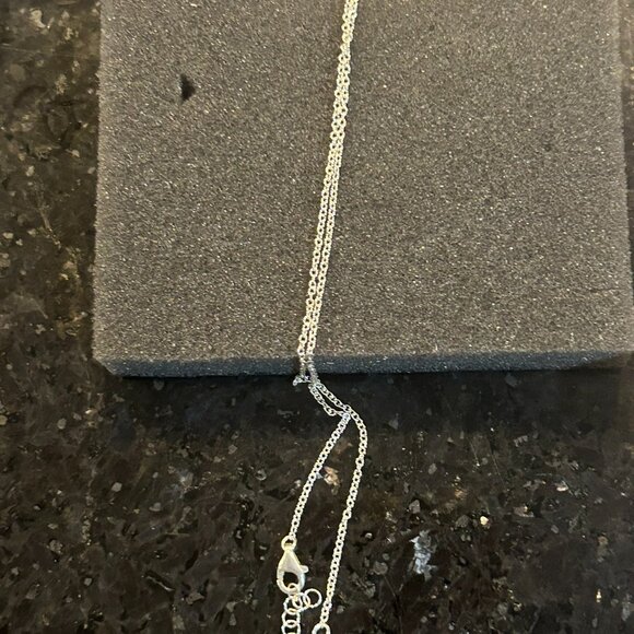 Solid 14K White Gold Name Necklace, "Belinda" - Picture 2 of 2